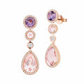 Capolavoro Ohrhänger Espressivo (OS9MOG01016) aus Roségold mit Amethyst, Diamant, Morganit und Rosenquarz