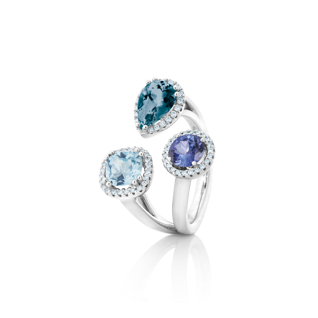Capolavoro Ring Espressivio Highlight - RI8TAN02780.TOL.TOA (TOA) aus Weißgold mit Diamant, Tansanit und Topas