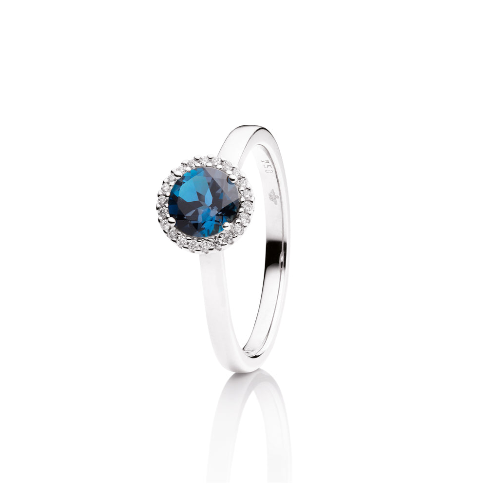 Capolavoro Ring Espressivo (RI8LT2395-M) aus Weißgold mit Diamant und Topas