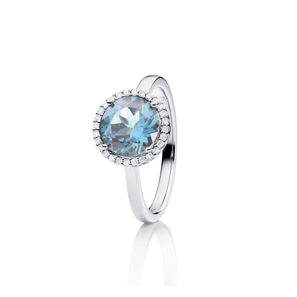 Capolavoro Ring Espressivo (RI8T02295-M) aus Weißgold mit Diamant und Topas