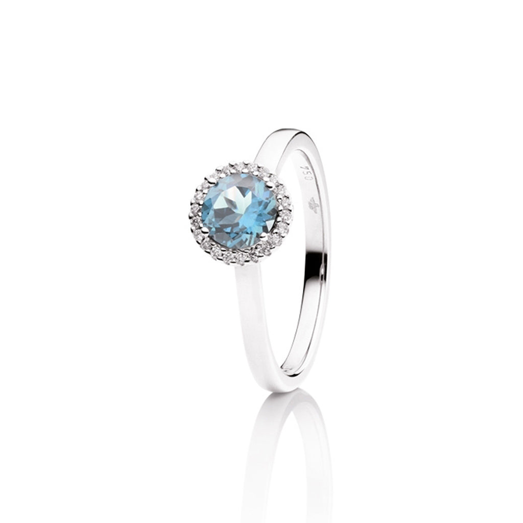 Capolavoro Ring Espressivo (RI8T02395) aus Weißgold mit Diamant und Topas