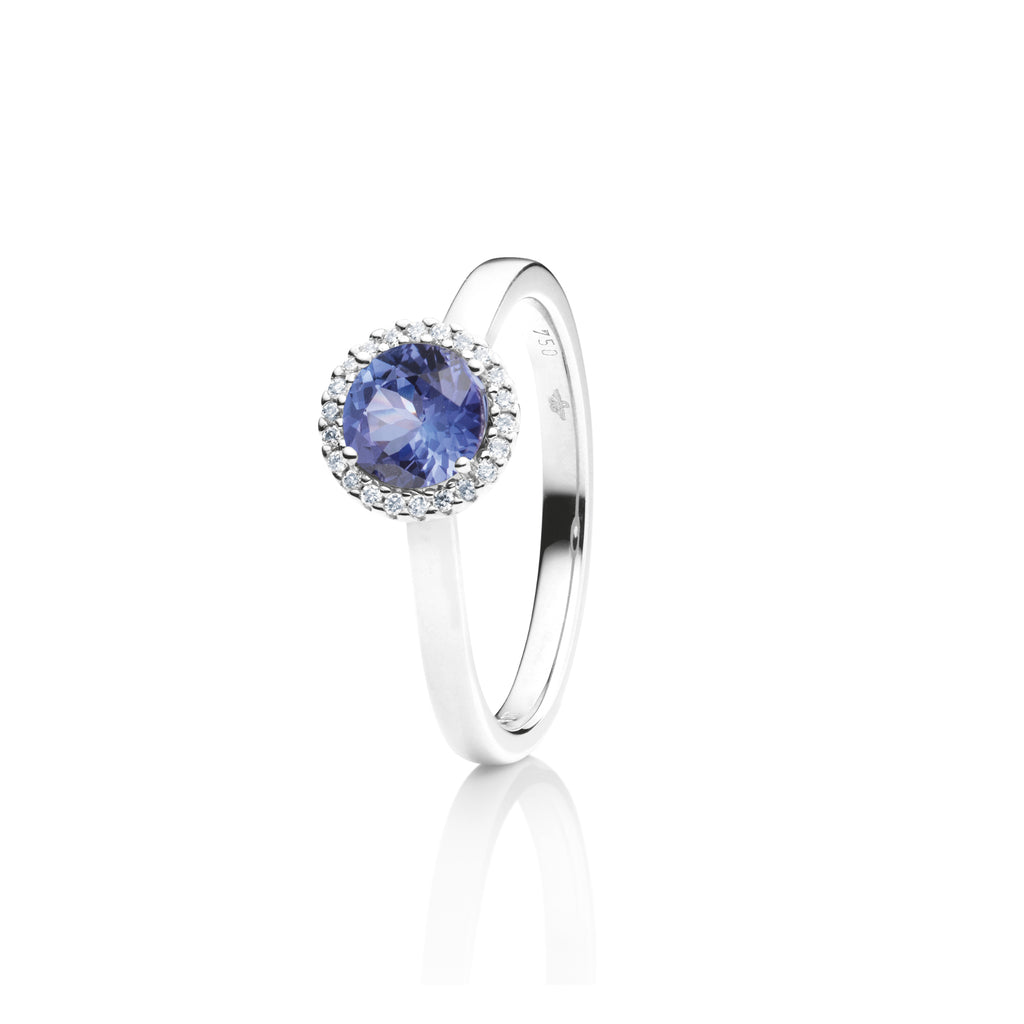 Capolavoro Ring Espressivo (RI8TAN02395-M) aus Weißgold mit Diamant und Tansanit