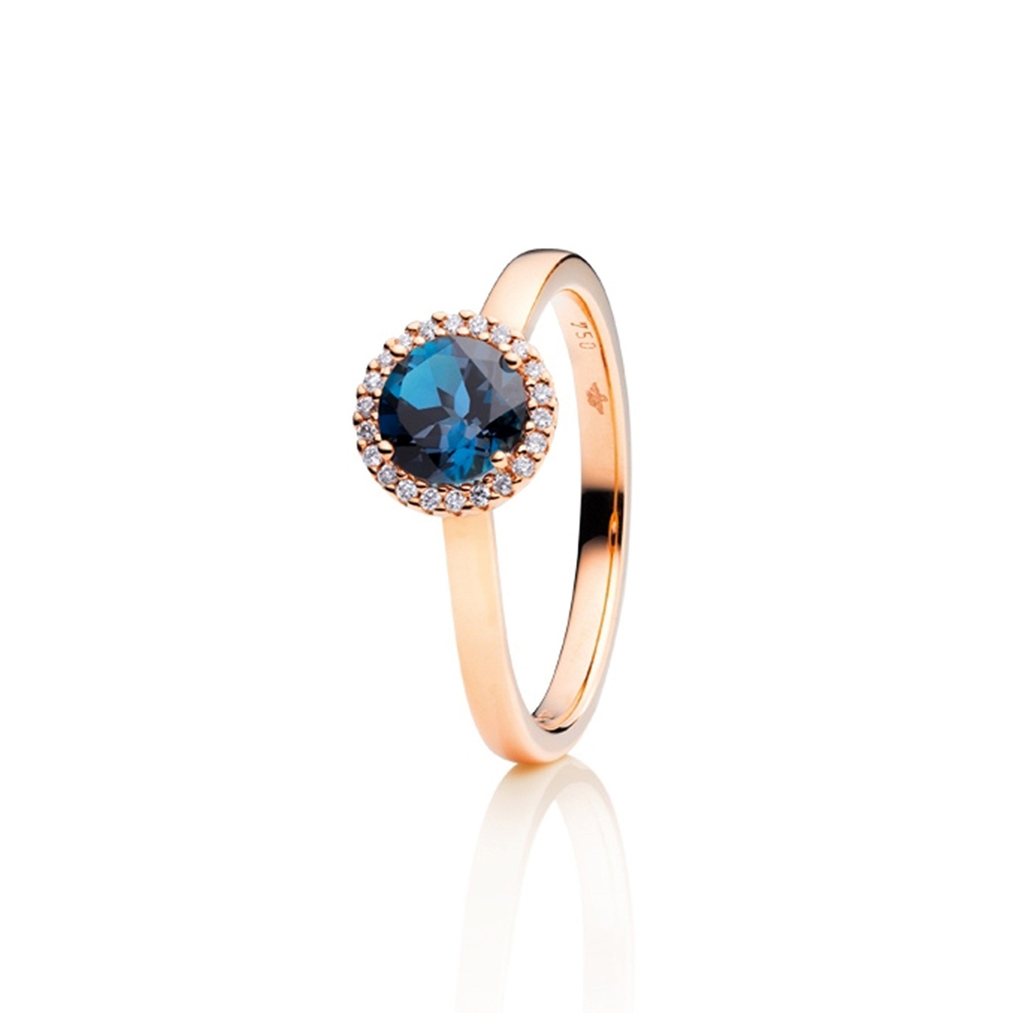 Capolavoro Ring Espressivo (RI9LT2395) aus Roségold mit Diamant und Topas