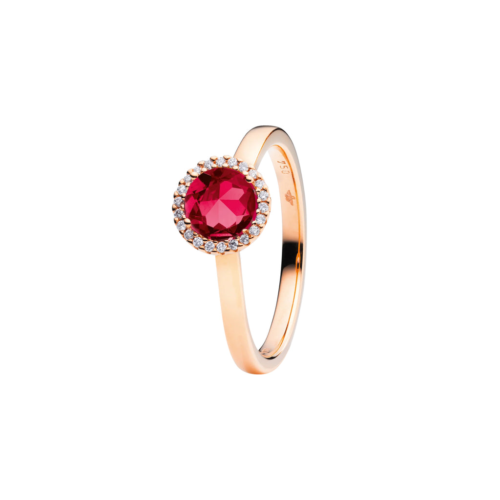 Capolavoro Ring Espressivo (RI9RHO02395-M) aus Roségold mit Diamant und Rhodolith