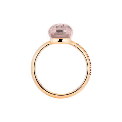 Ring Happy Holi, Roségold • Diamant • Rosenquarz von Capolavoro (RI9ROK02696.FAC)