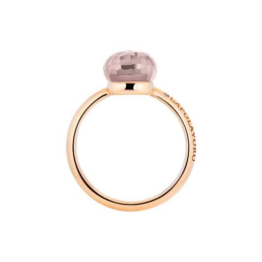 Ring Happy Holi, Roségold • Diamant • Rosenquarz von Capolavoro (RI9ROK02696.FAC)