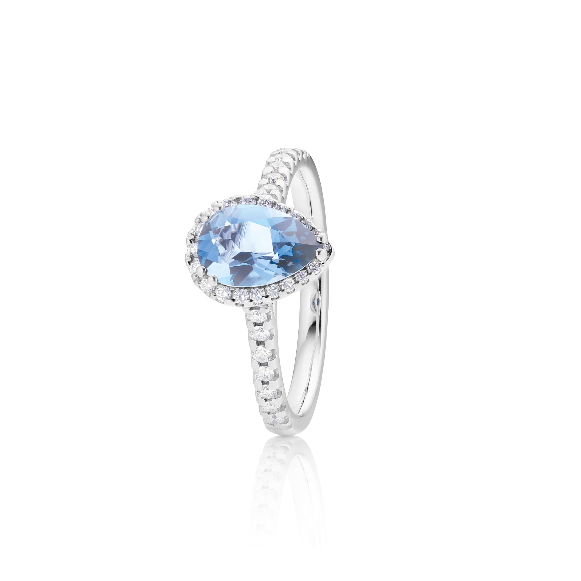 Capolavoro Ring Jennifer x Espressivo (RI8TOA02700-M) aus Weißgold mit Diamant und Topas