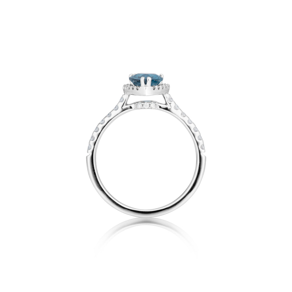 Capolavoro Ring Jennifer x Espressivo (RI8TOL02700-M) aus Weißgold mit Diamant und Topas