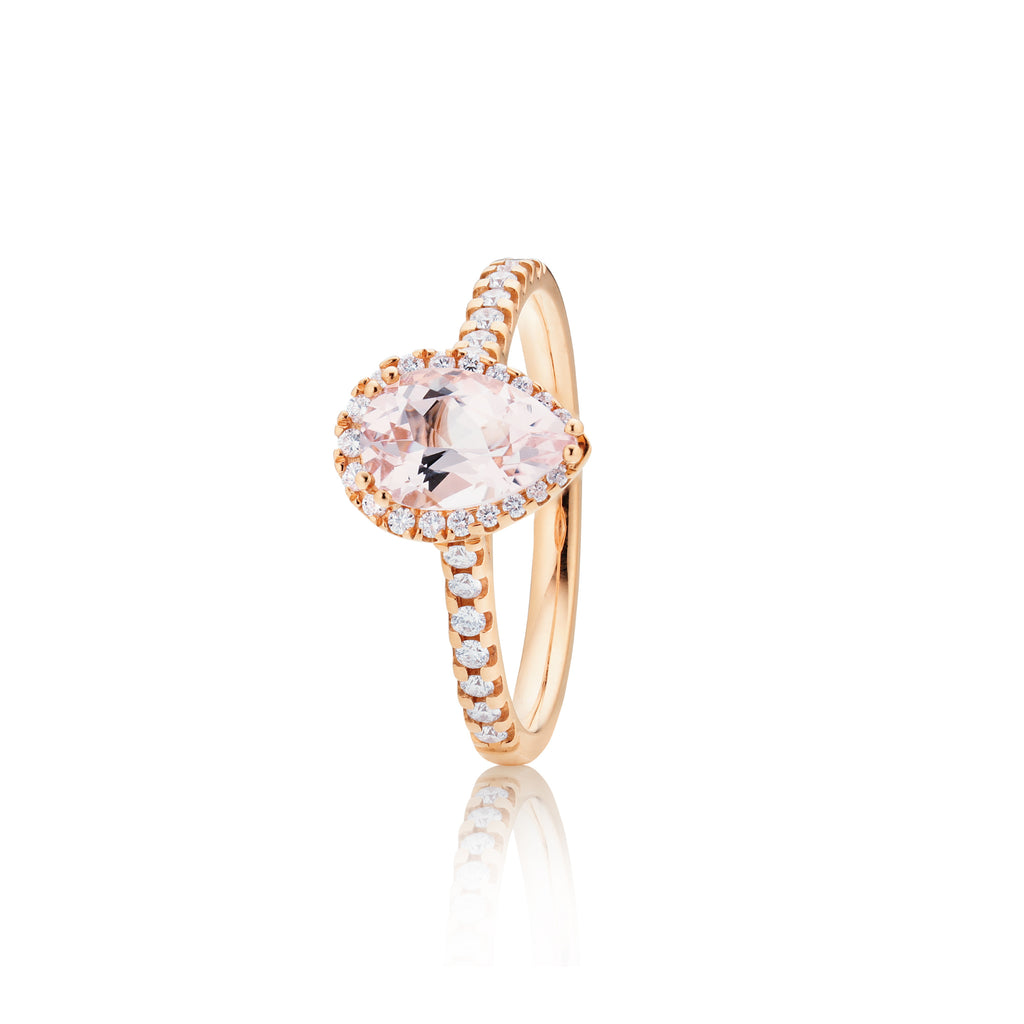 Capolavoro Ring Jennifer x Espressivo (RI9MOG02700-M) aus Roségold mit Diamant und Morganit