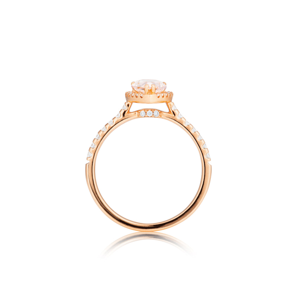 Capolavoro Ring Jennifer x Espressivo (RI9MOG02700-M) aus Roségold mit Diamant und Morganit