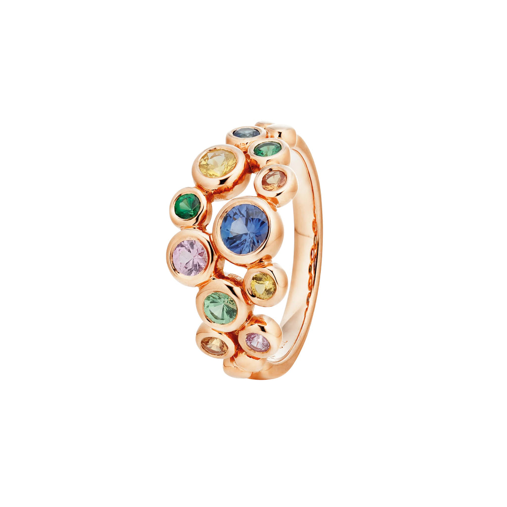Capolavoro Ring Prosecco Bunt - RI9SMC02756.RAINBOW (RAINBOW) aus Roségold mit Saphir und Tsavorit