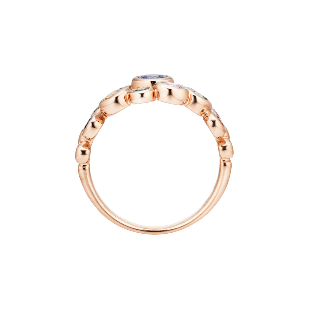 Capolavoro Ring Prosecco Bunt - RI9SMC02756.RAINBOW (RAINBOW) aus Roségold mit Saphir und Tsavorit