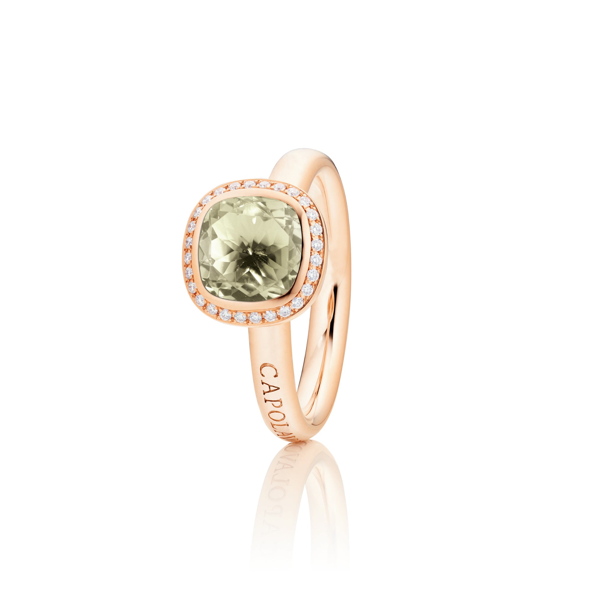 Capolavoro Ring Twinkle Balloon (RI9PRA02776) aus Roségold mit Diamant und Prasiolith