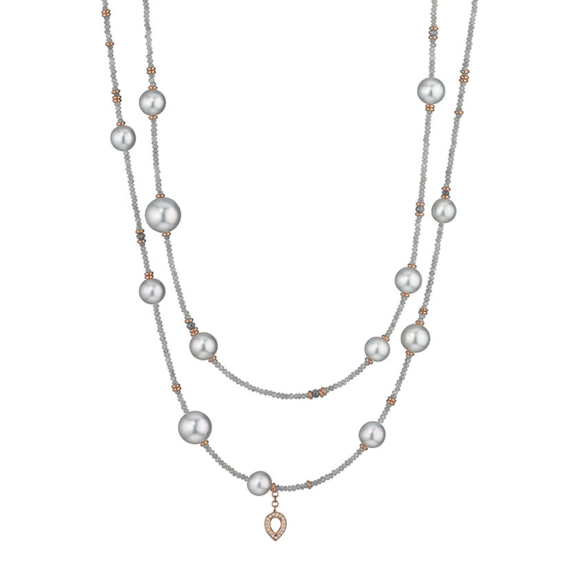 CASTAWAY Collier, Roségold • Diamant • Saphir • Turmalin von Gellner (5-24213-01)