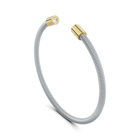 Colette Elementyx Space Zylinder Armreif, Platin • Diamant von Niessing (N402928-62mm-2brx0.1ct-pt-cy)