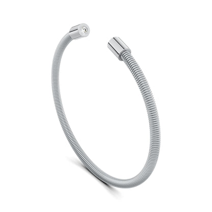 Colette Elementyx Space Zylinder Armreif, Platin • Diamant von Niessing (N402928-62mm-2brx0.1ct-pt-pt)