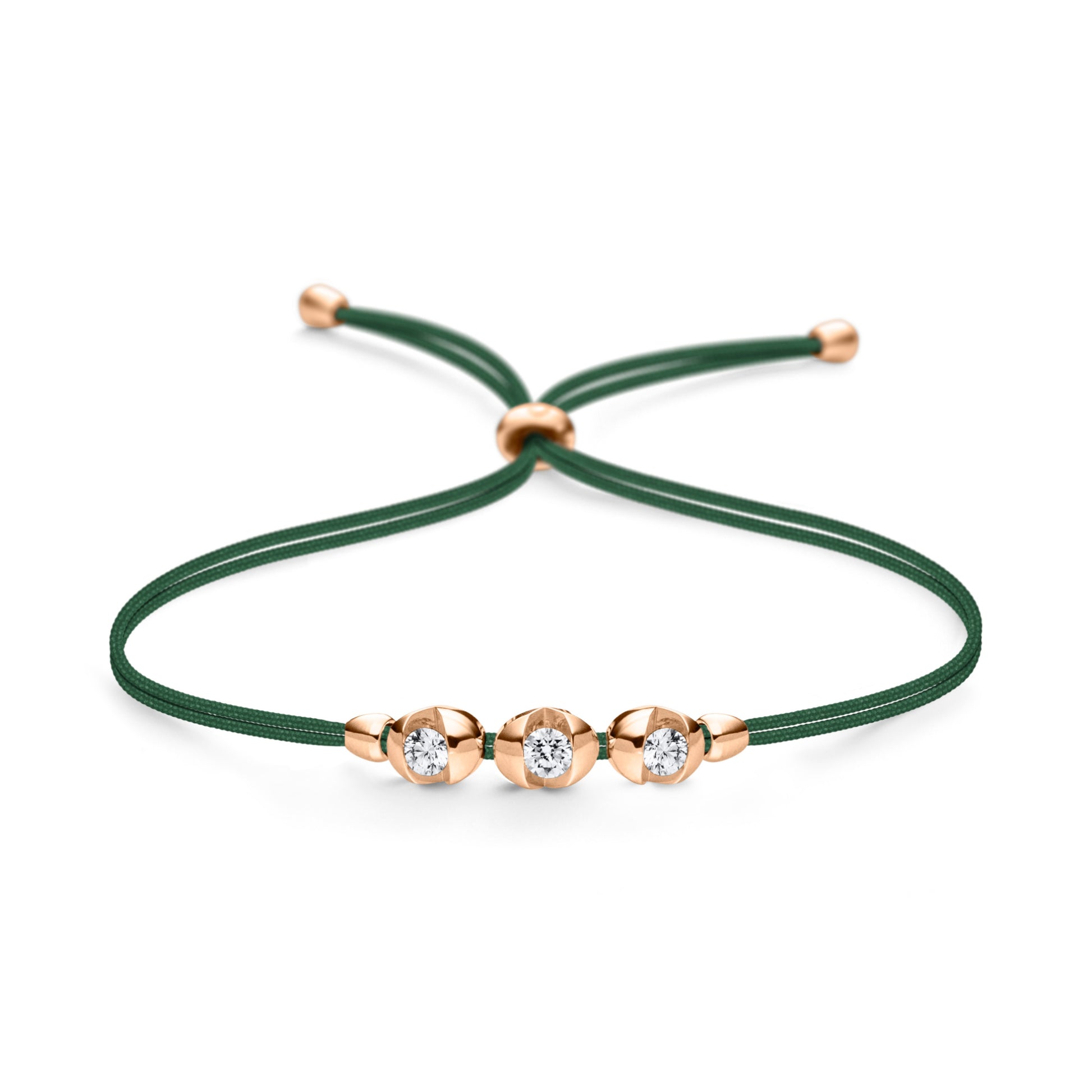COLORTAIRE Armband, Roségold • Diamant von Schaffrath (CTR32_B_008_BR_2_02_EMERALDGREEN_RW)