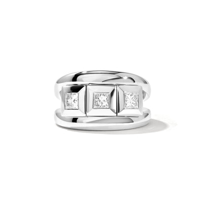 CURRICULUM VITAE 3 Ring Diamanten medium, Weißgold • Diamant von Tamara Comolli (R-CV3-m-Pr-wg)