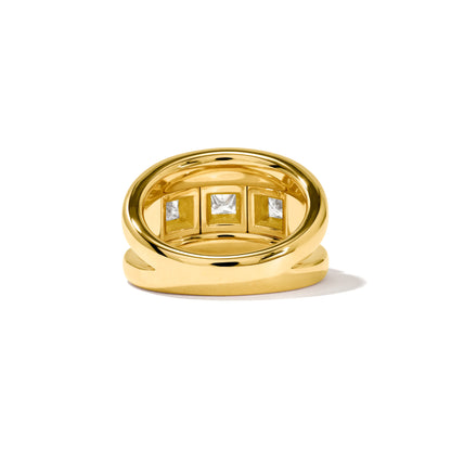 CURRICULUM VITAE 3 Ring Diamanten medium, Gelbgold • Diamant von Tamara Comolli (R-CV3-m-Pr-yg)