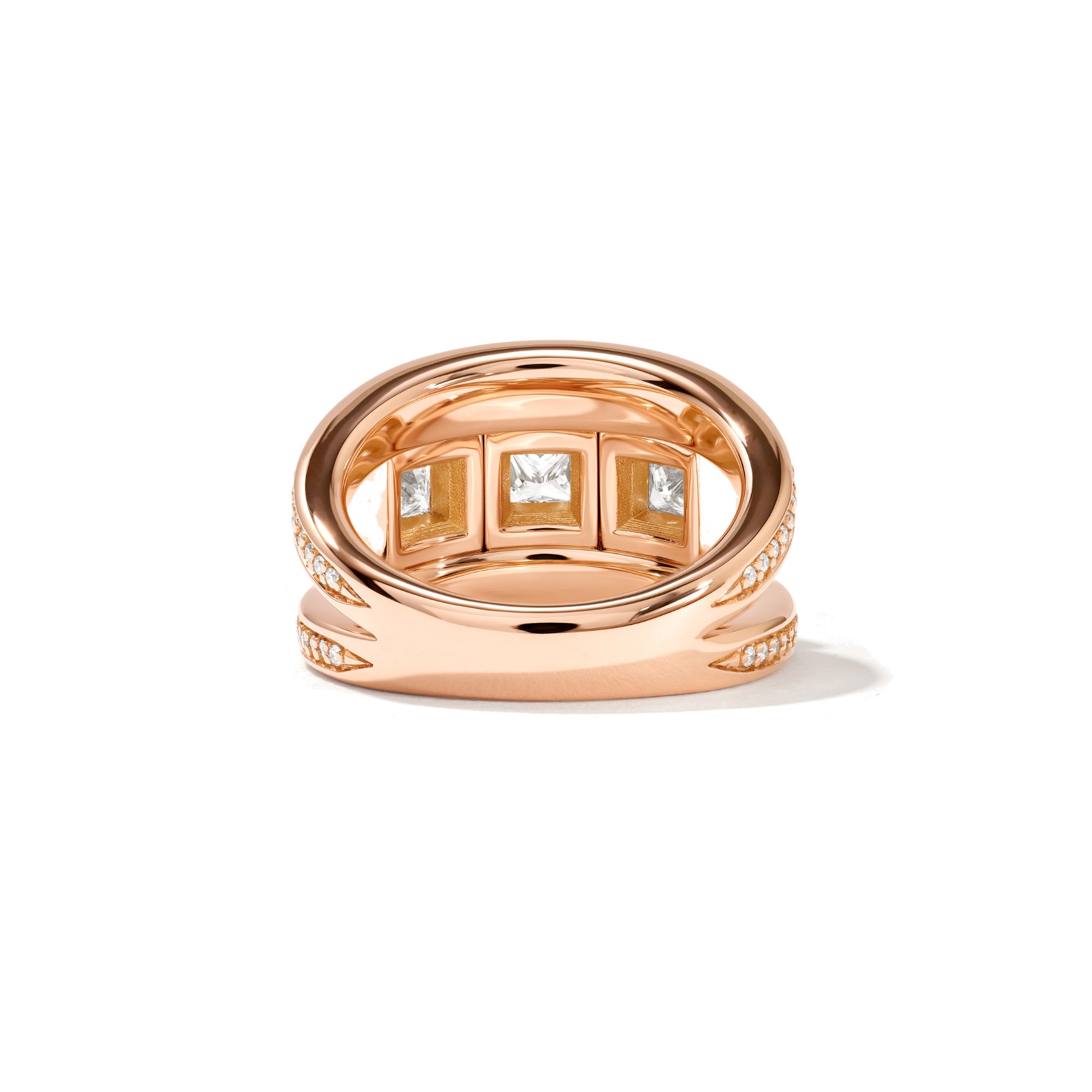 CURRICULUM VITAE 3 Ring mit Diamant Pavé medium, Roségold • Diamant von Tamara Comolli (R-CV3-m-Pr-p-rg)