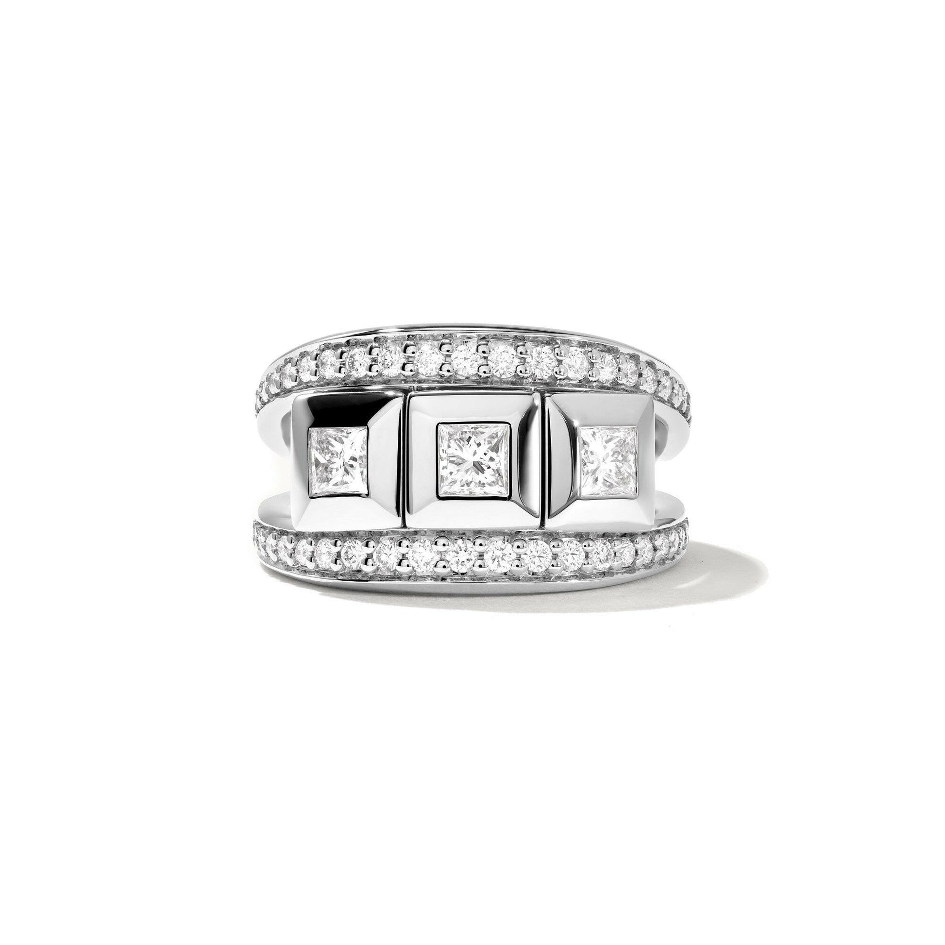 CURRICULUM VITAE Ring 3 mit Diamant Pavé small von Tamara Comolli (Ref. R-CV3-s-Pr-p-wg)