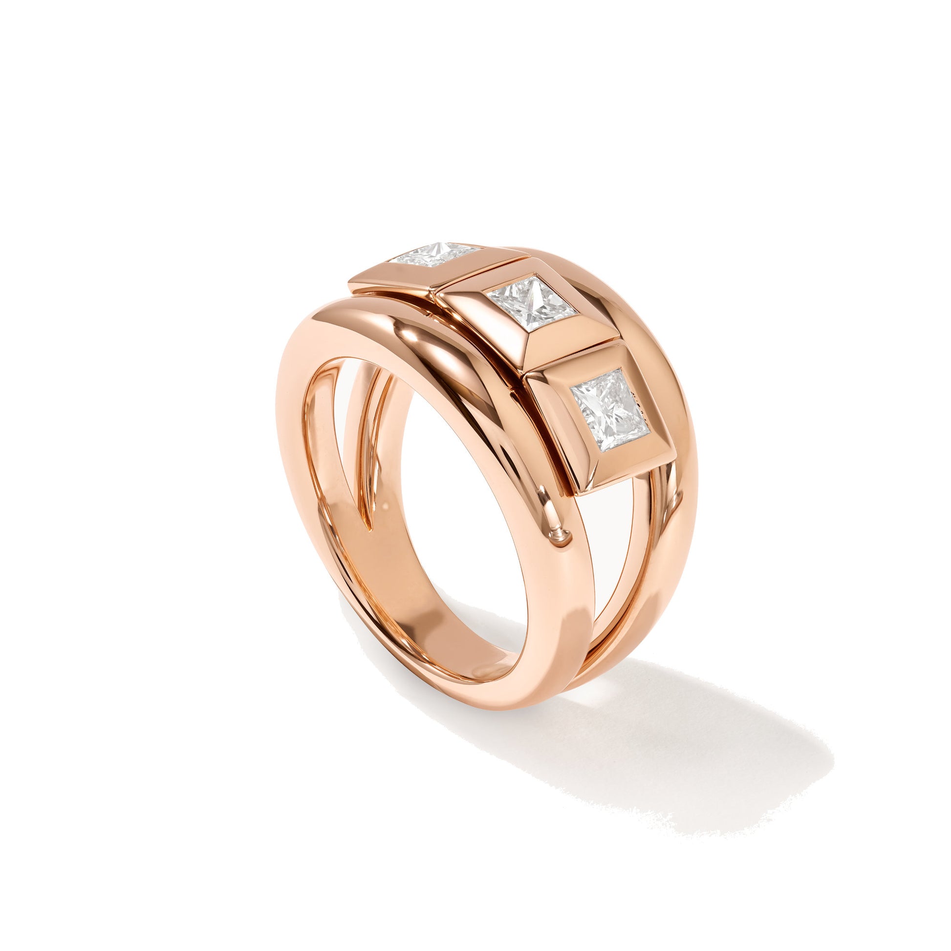 CURRICULUM VITAE Ring 3 small, Roségold • Diamant von Tamara Comolli (R-CV3-s-Pr-rg)