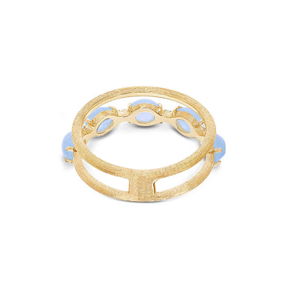 Dancing Azure Ring, Gelbgold • Aquamarin • Diamant von Nanis (AS3-597)