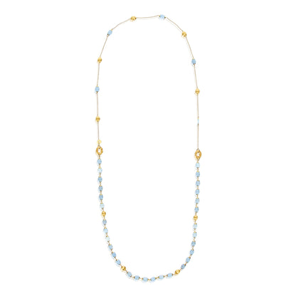 Dancing Azure Halskette, Gelbgold • Aquamarin von Nanis (CN4-575)