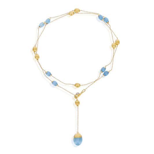Dancing Azure Halskette, Gelbgold • Aquamarin • Diamant von Nanis (CS29-575)