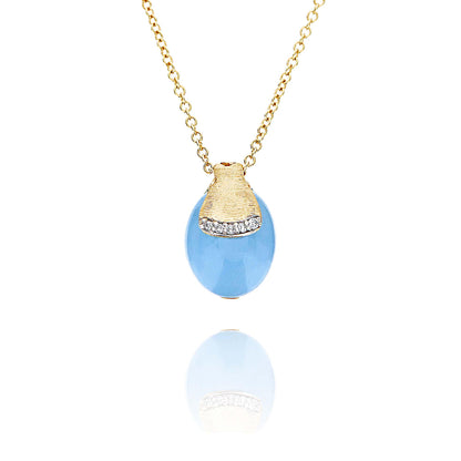 Dancing Azure Halskette, Gelbgold • Aquamarin • Diamant von Nanis (CS5-587)