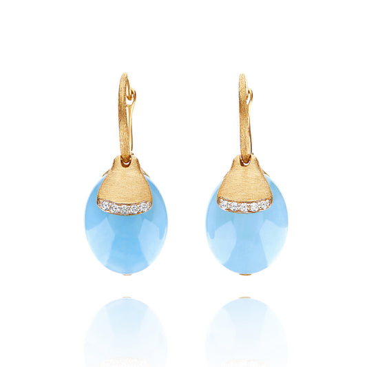Dancing Azure Ohrhänger, Gelbgold • Aquamarin • Diamant von Nanis (OS16-587)