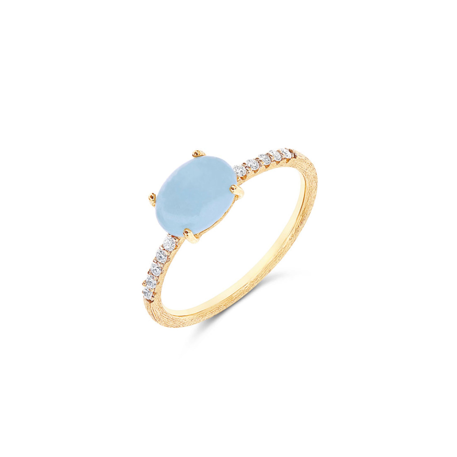 Dancing Azure Ring, Gelbgold • Aquamarin • Diamant von Nanis (AS10-597)