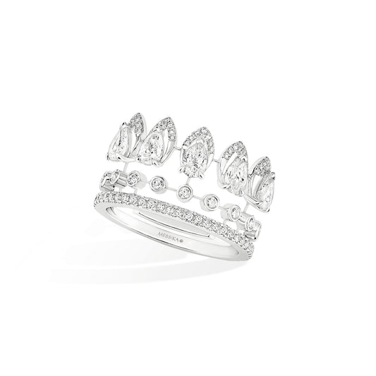 Desert Bloom Ehering, Tricolor-Gold • Diamant von Messika (07364-WG)