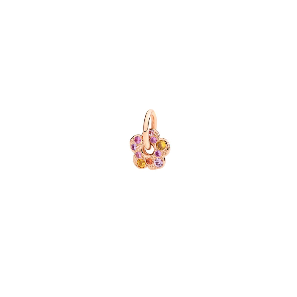 DoDo Anhänger Blume (DMC5013-FLOWS-ZRO9R) aus Roségold mit Saphir