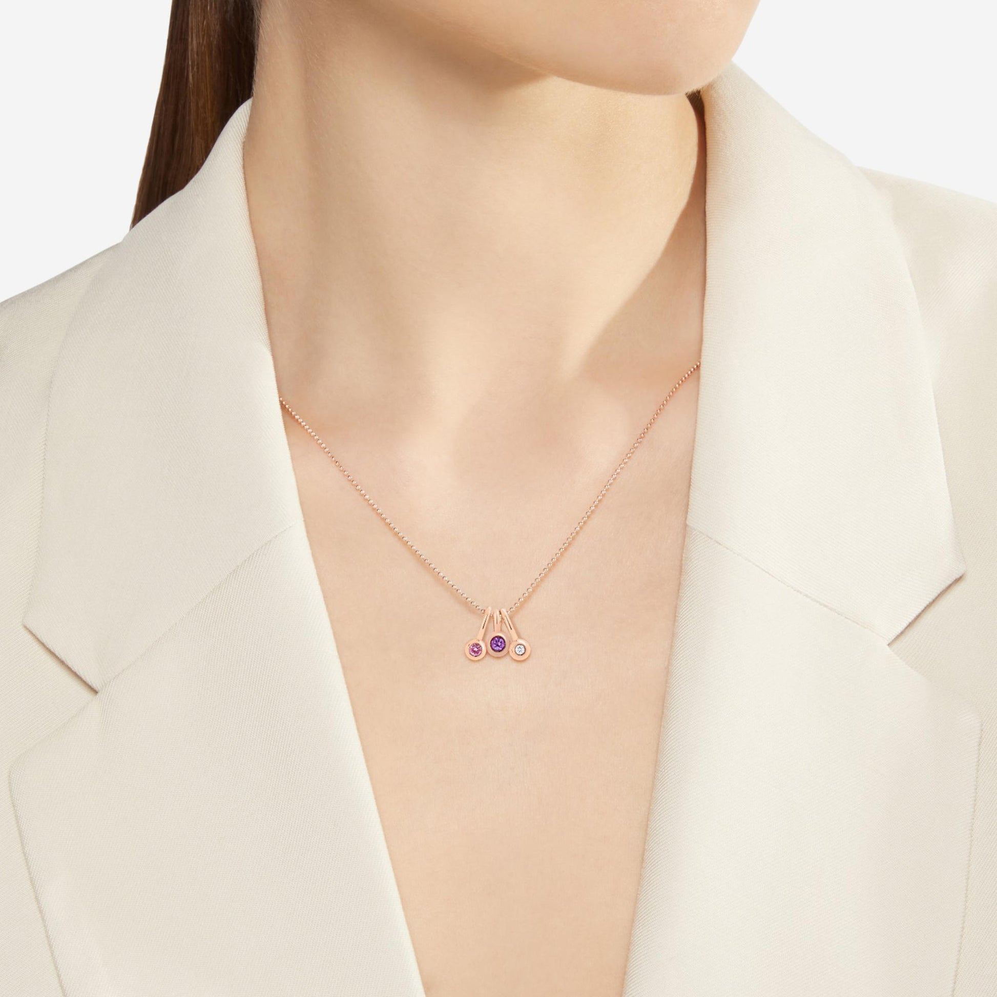 DoDo Anhänger Bollicine (DMC4001-BOLLI-ZRL9R) aus Roségold mit Saphir