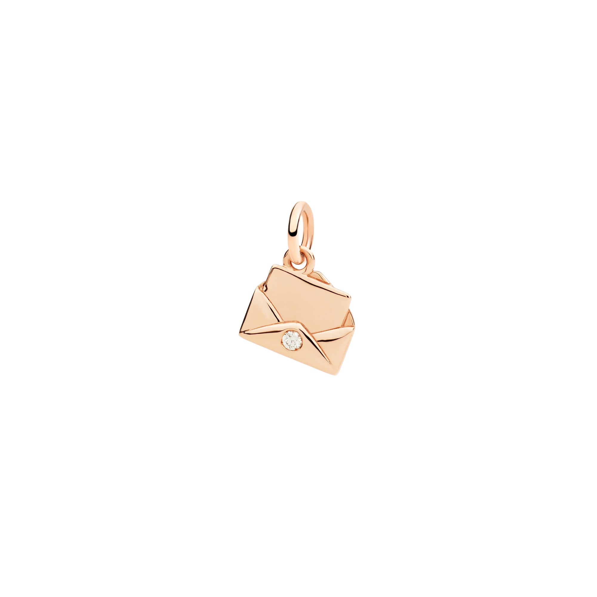 DoDo Anhänger Buchstabe (DMC6020-LETER-DB09R) aus Roségold mit Diamant