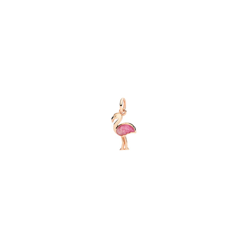 DoDo Anhänger Flamingo (DMC5012-PHENI-ERS9R) aus Roségold mit Emaille und Perlmutt