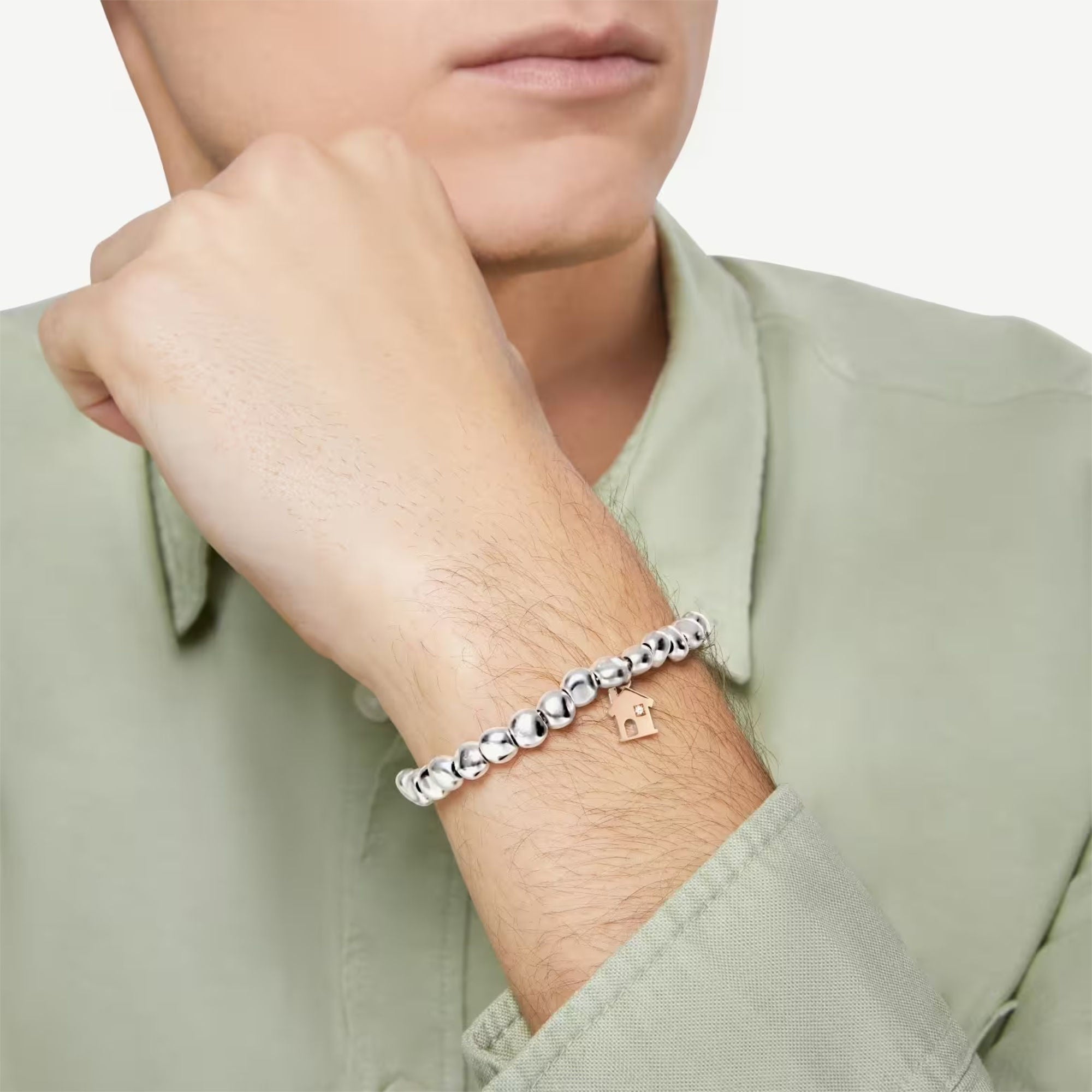 DoDo Anhänger Haus (DMC4013-HOUSE-DB09R) aus Roségold mit Diamant