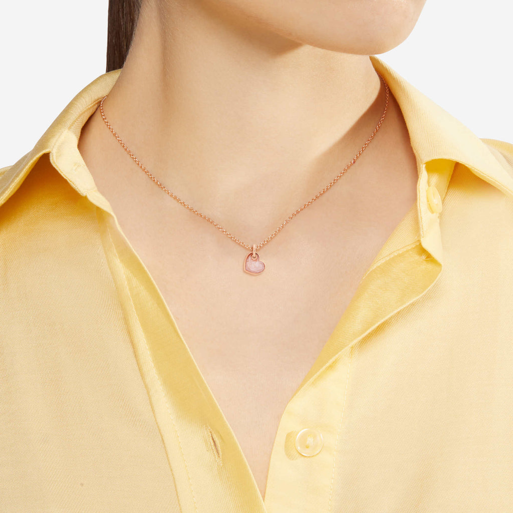 DoDo Anhänger Herz (DMC4011-HEART-ERS9R) aus Roségold mit Emaille