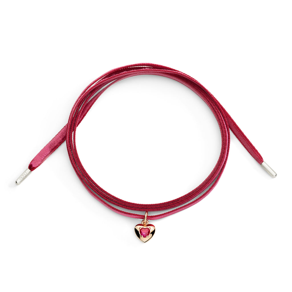 DoDo Anhänger Herz (DMC6000-HEART-SR09R) aus Roségold mit Rubin