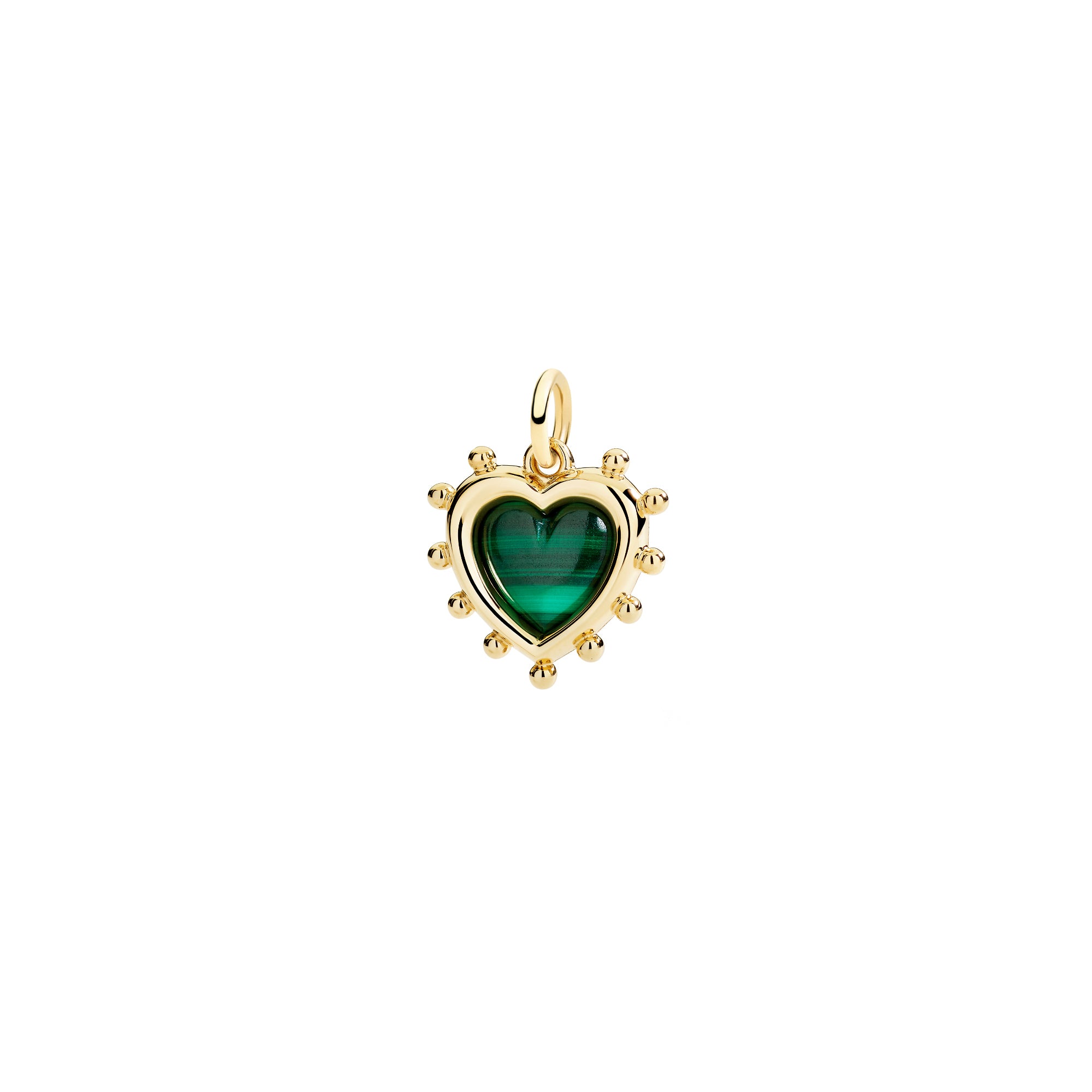 DoDo Anhänger Herz (DMC6015-HEART-MYA9G) aus Bicolor-Gold mit Malachit