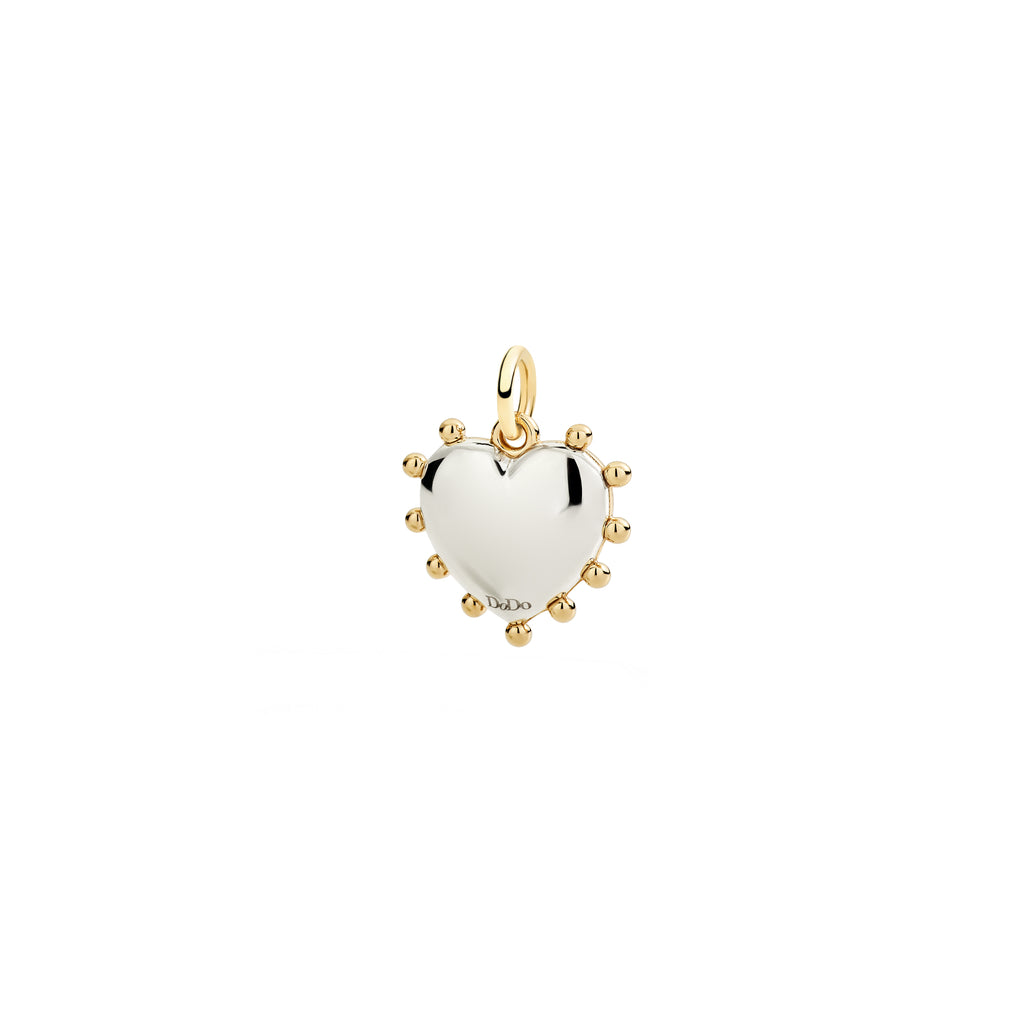 DoDo Anhänger Herz (DMC6015-HEART-MYA9G) aus Bicolor-Gold mit Malachit