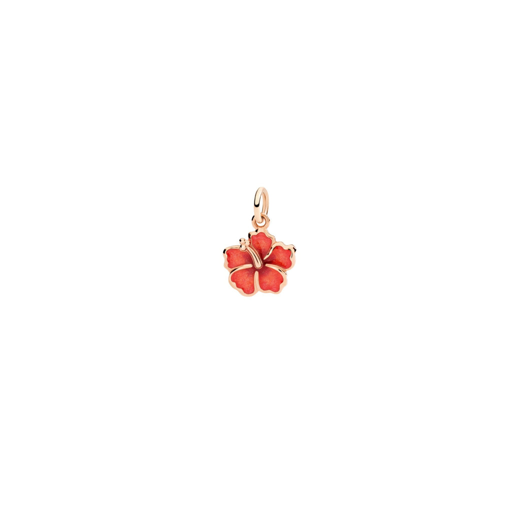 DoDo Anhänger Hibiskusblüte (DMC5005-HIBIS-EAR9R) aus Roségold mit Emaille und Perlmutt