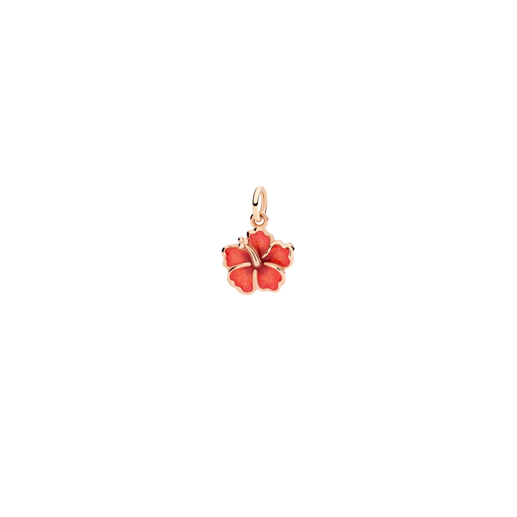 DoDo Anhänger Hibiskusblüte (DMC5005-HIBIS-EAR9R) aus Roségold mit Emaille und Perlmutt