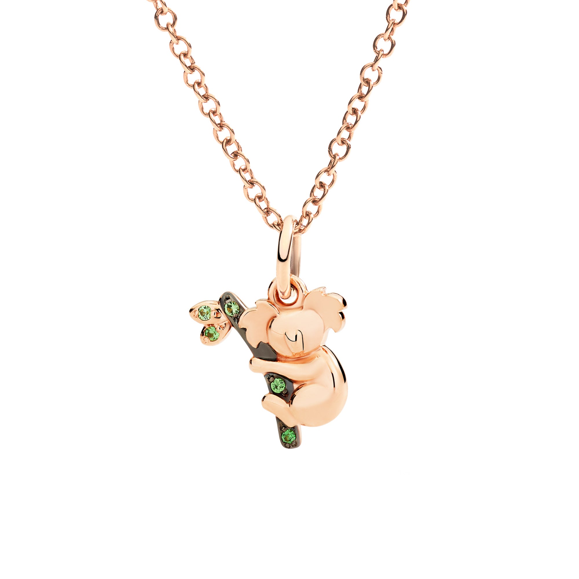 DoDo Anhänger Koala (DMC6012-KOALA-0TZ9R) aus Roségold mit Tsavorit