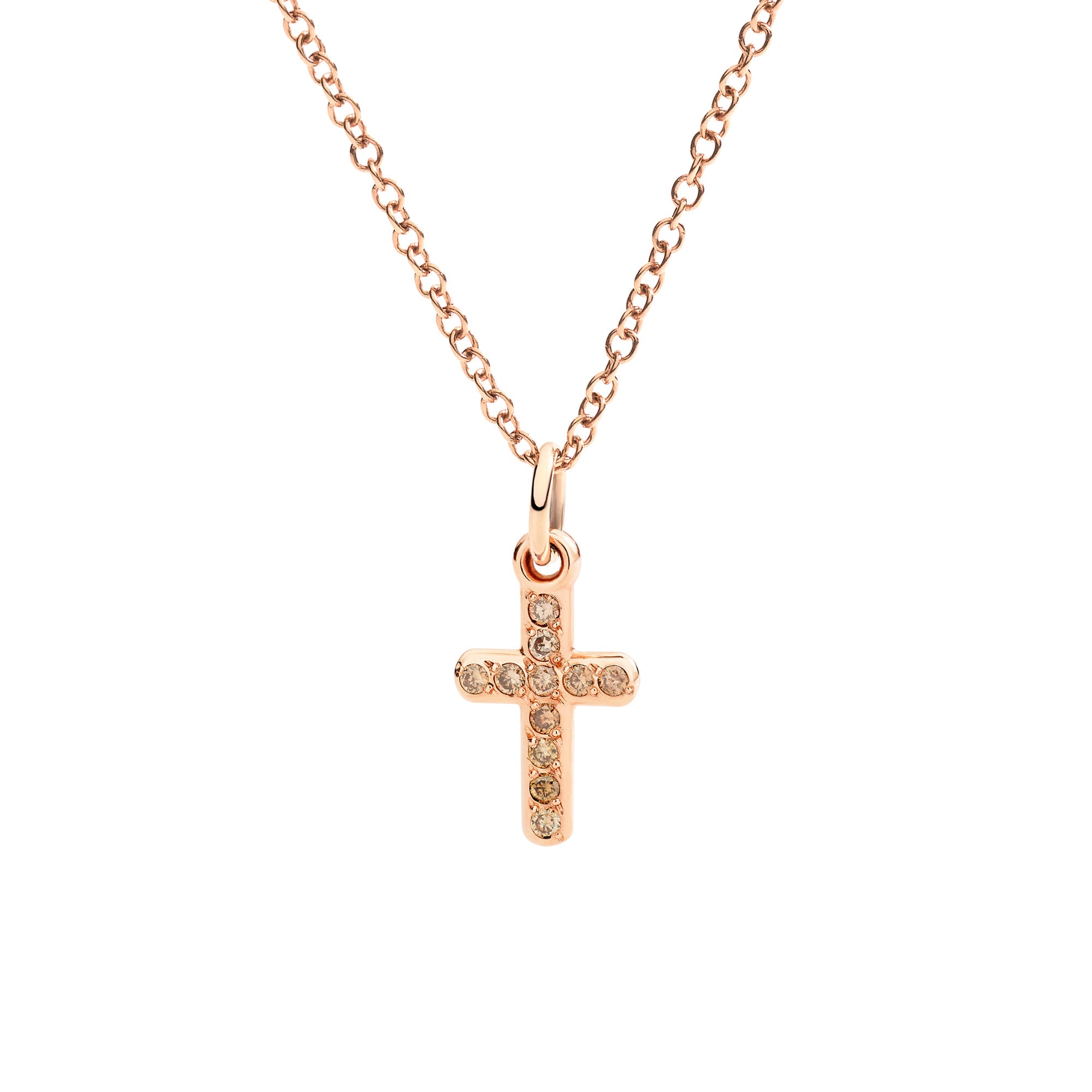 DoDo Anhänger Kreuz (DMC6008-CROSS-DBR9R) aus Roségold mit Diamant