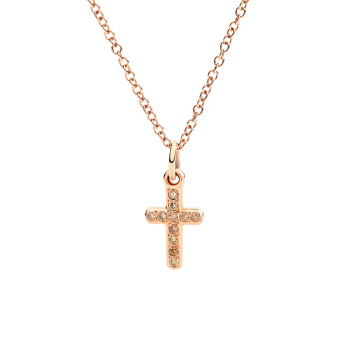 DoDo Anhänger Kreuz (DMC6008-CROSS-DBR9R) aus Roségold mit Diamant