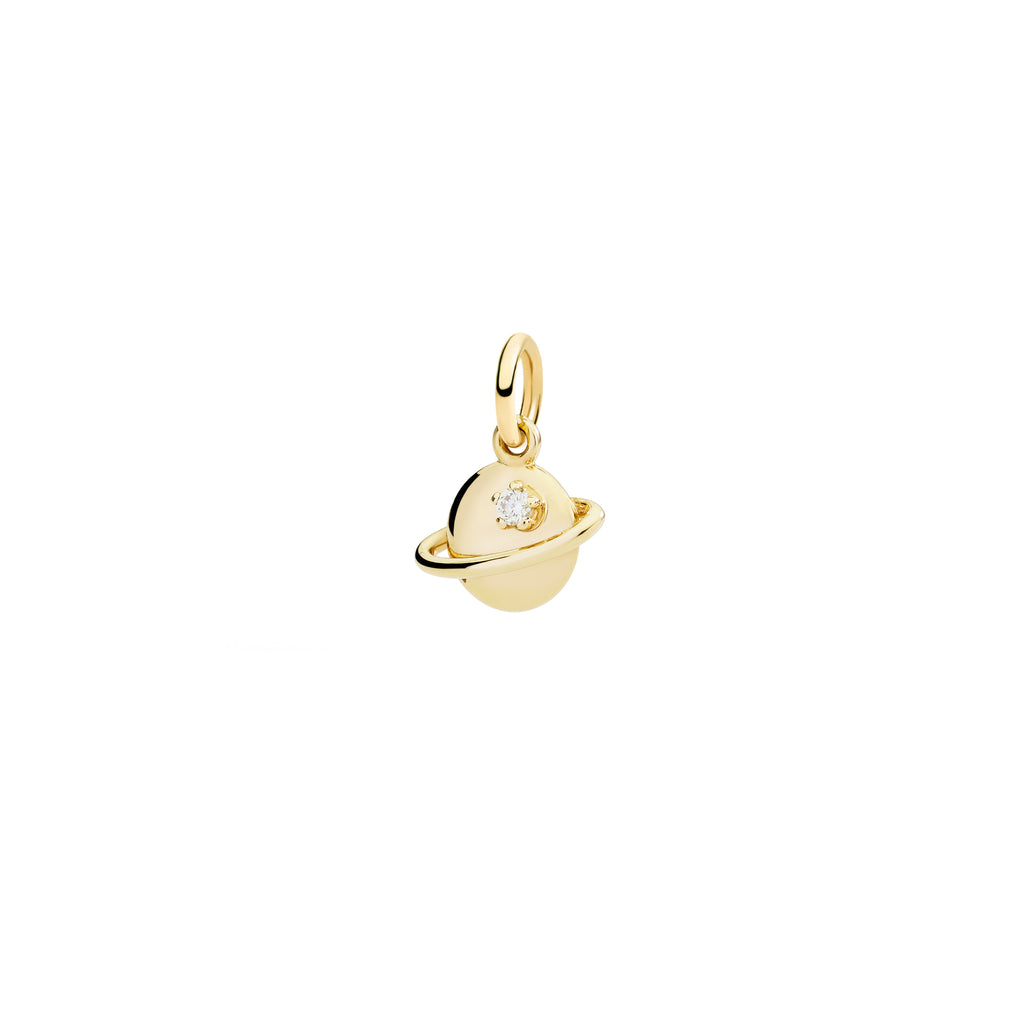 DoDo Anhänger Planet (DMC5019-UNIVE-DB09G) aus Gelbgold mit Diamant