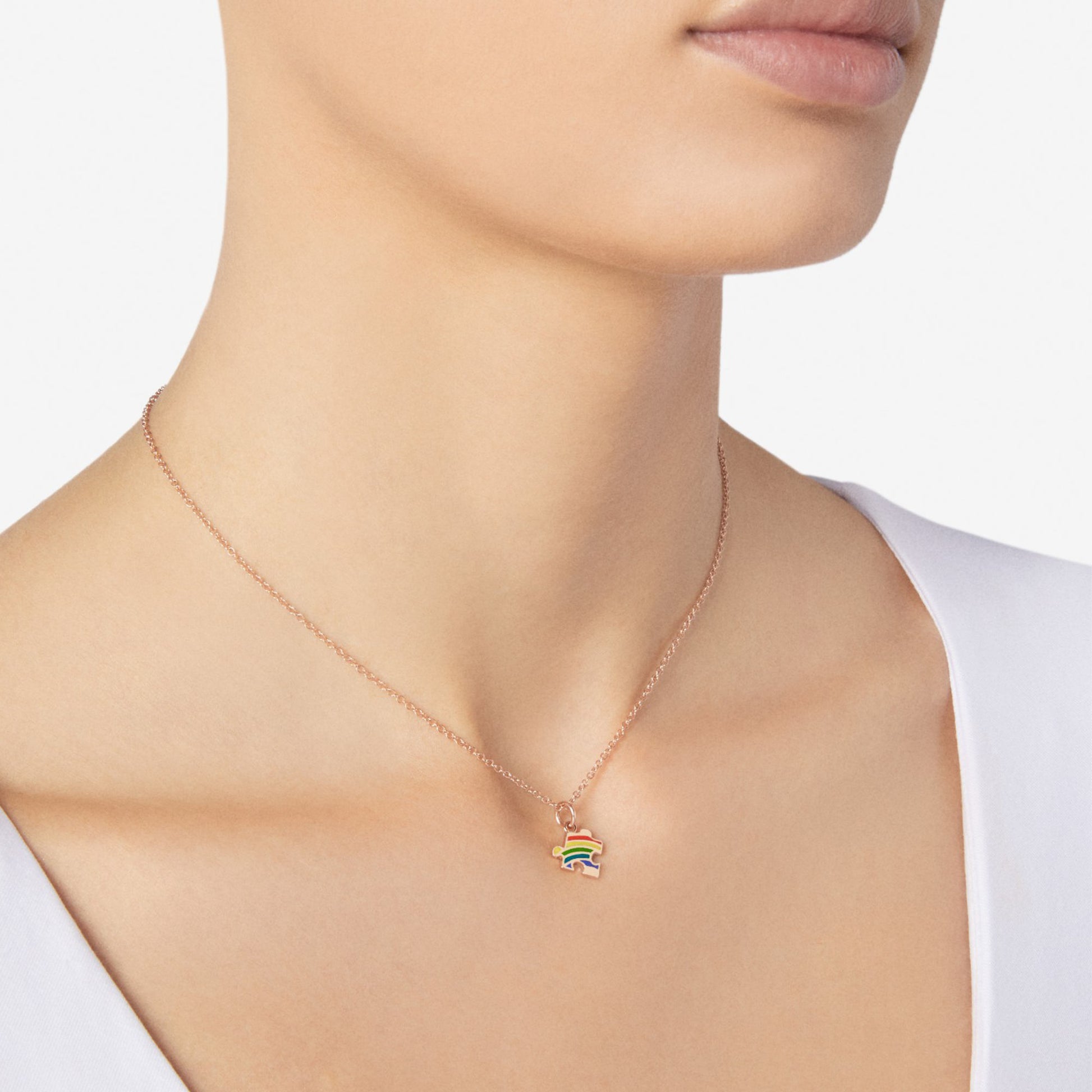 DoDo Anhänger Puzzle (DMC3005-PZZLS-EMX9R) aus Roségold mit Emaille