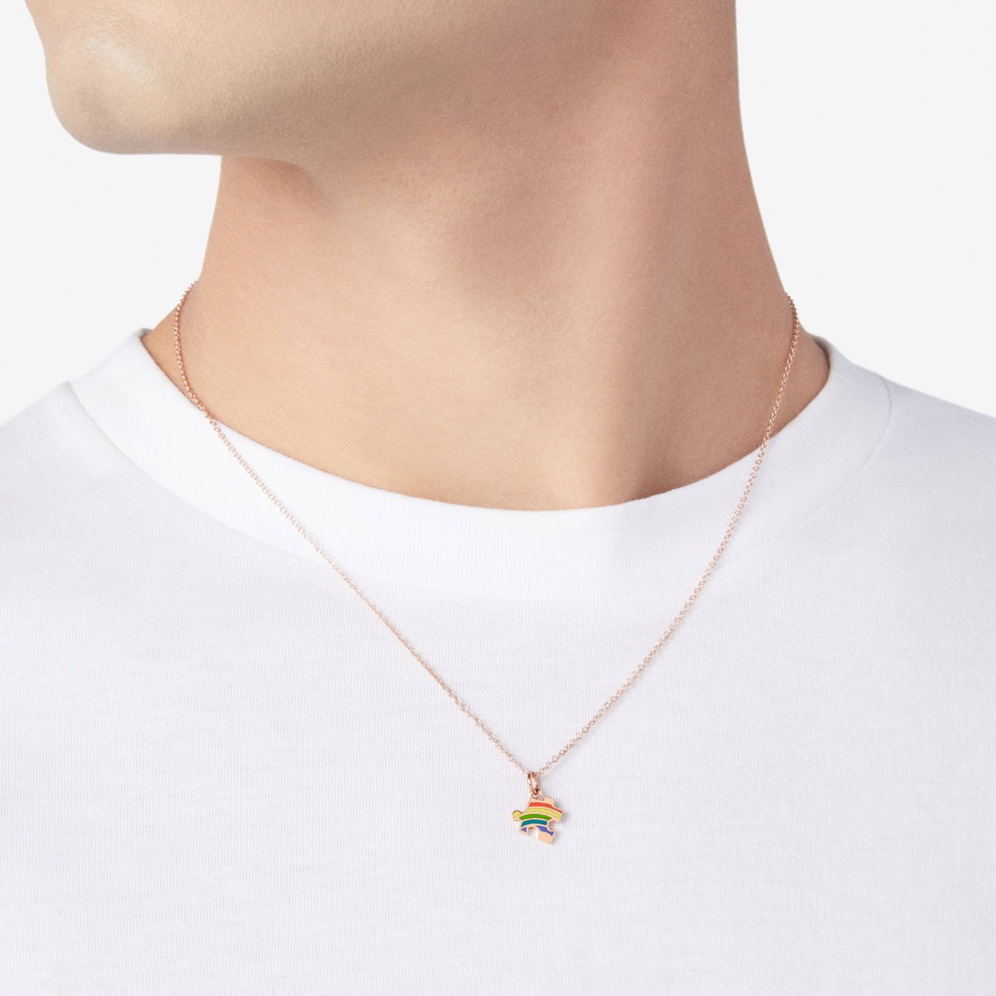 DoDo Anhänger Puzzle (DMC3005-PZZLS-EMX9R) aus Roségold mit Emaille